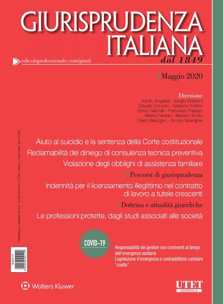 Giurisprudenza Italiana – Maggio 2020