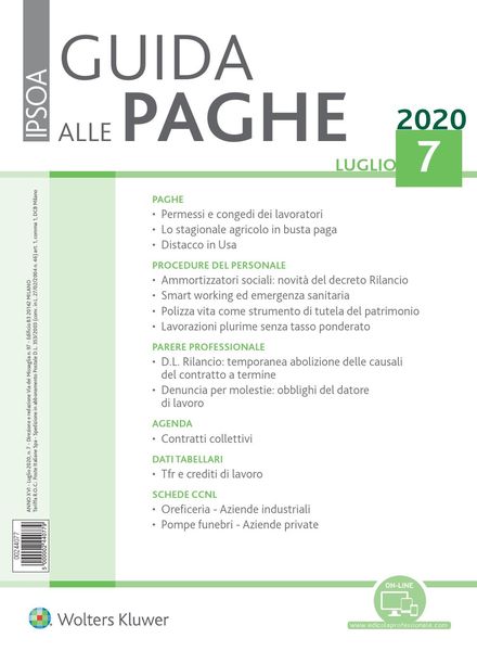 Guida alle paghe – Luglio 2020