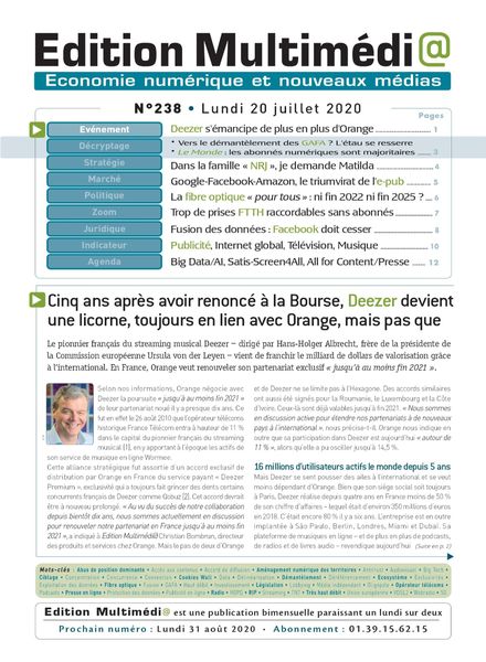 edition Multimedia – 20 Juillet 2020