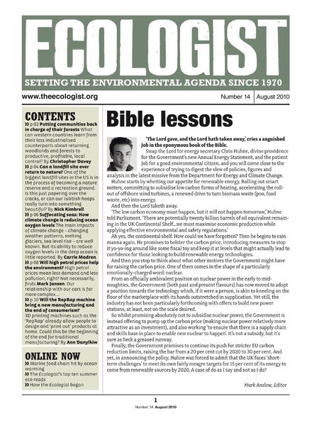 Resurgence & Ecologist – Ecologist Newsletter 14 – Aug 2010