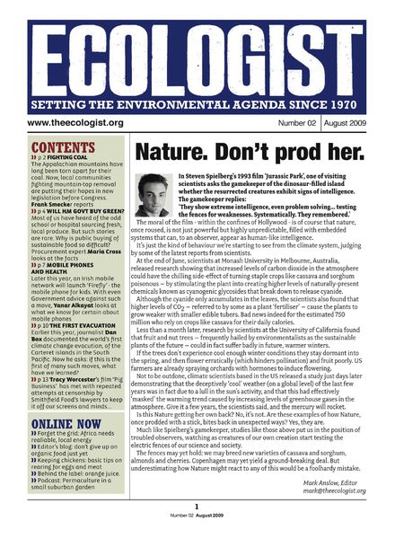 Resurgence & Ecologist – Ecologist Newsletter 2 – Aug 2009