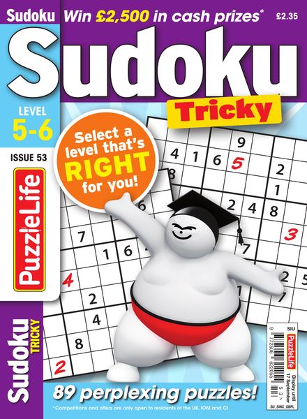 PuzzleLife Sudoku Tricky – Issue 53 – August 2020