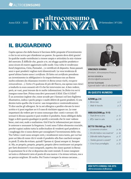 Altroconsumo Finanza – 29 Settembre 2020