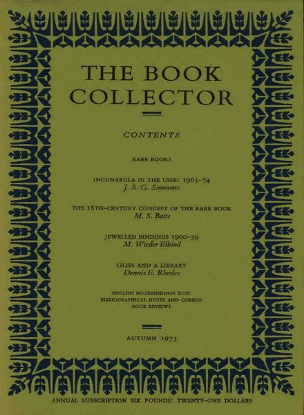 The Book Collector – Autumn 1975