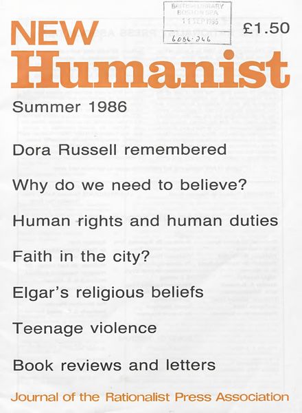 New Humanist – Summer 1986