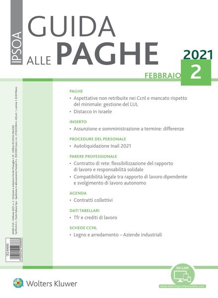 Guida alle paghe – Febbraio 2021