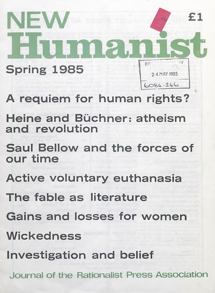 New Humanist – Spring 1985