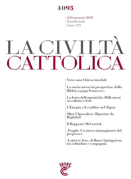 La Civilta Cattolica – 2 Gennaio 2021