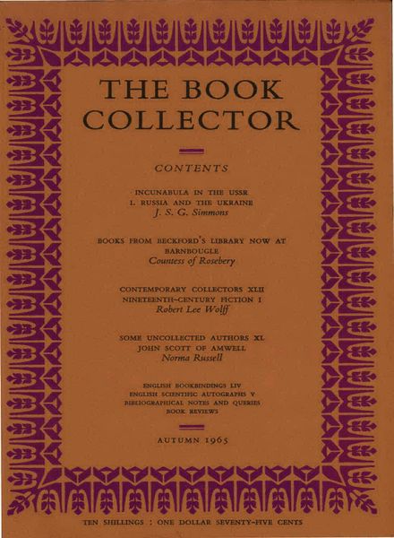 The Book Collector – Autumn 1965
