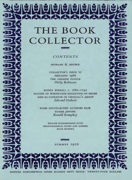 The Book Collector – Summer 1976