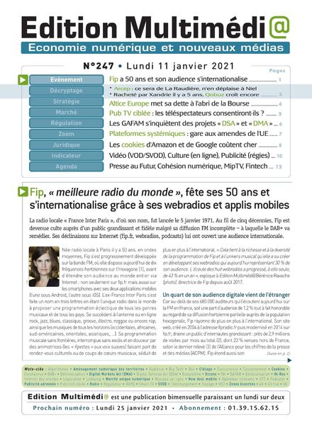 edition Multimedia – 11 Janvier 2021