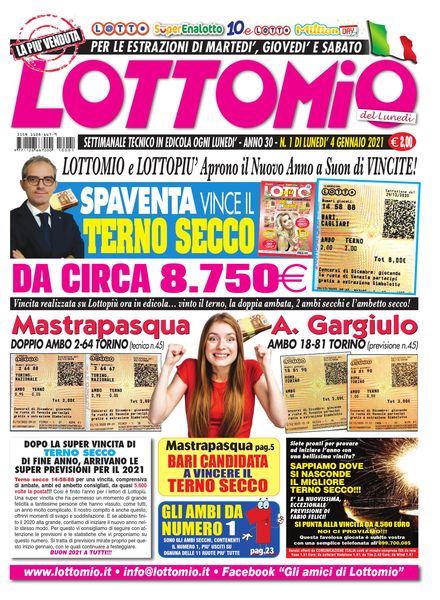 Lottomio del Giovedi – 7 Gennaio 2021