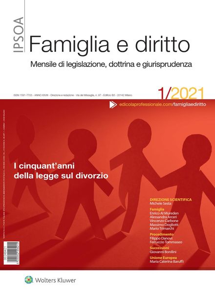 Famiglia e Diritto – Gennaio 2021