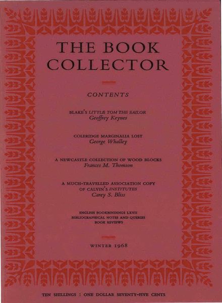 The Book Collector – Winter, 1968
