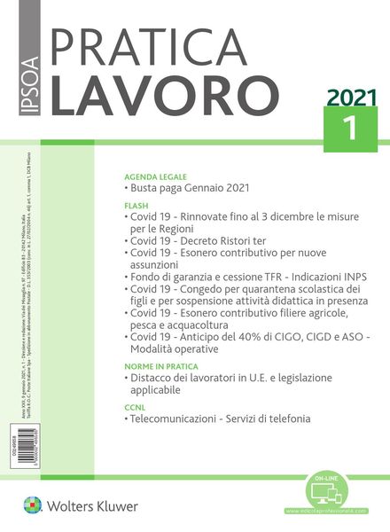 Pratica Lavoro – Gennaio 2021