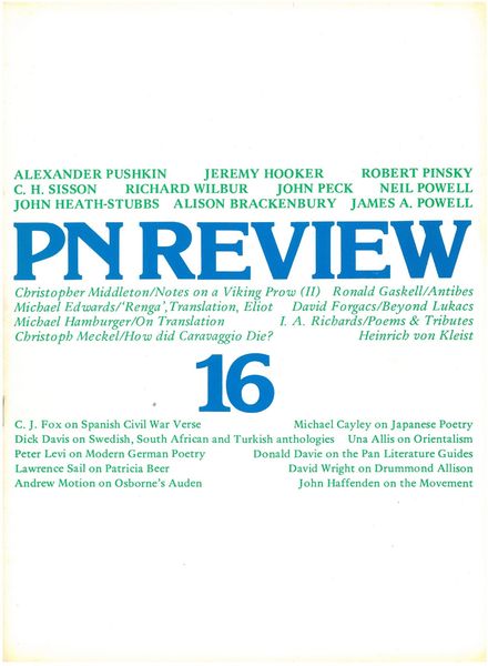 PN Review – November – December 1980