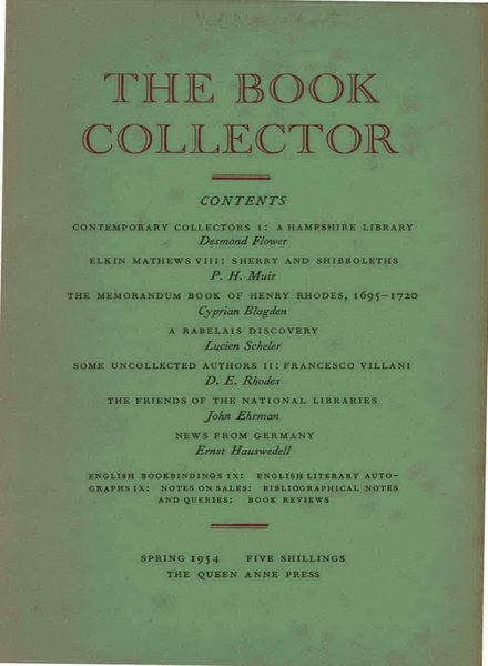 The Book Collector – Spring, 1954