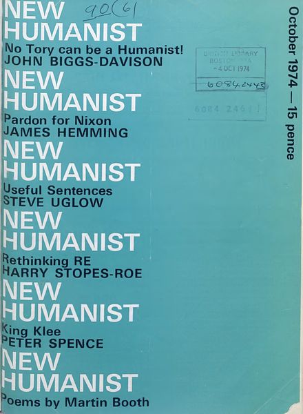 New Humanist – October 1974