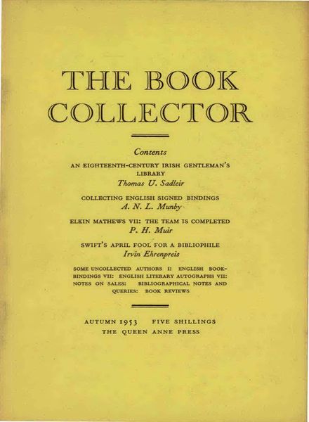 The Book Collector – Autumn 1953