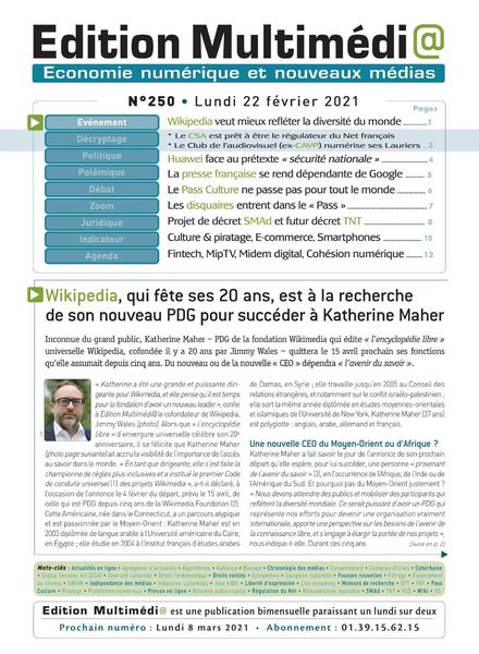 edition Multimedia – 22 Fevrier 2021