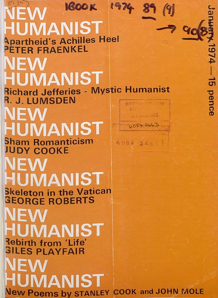 New Humanist – January 1974
