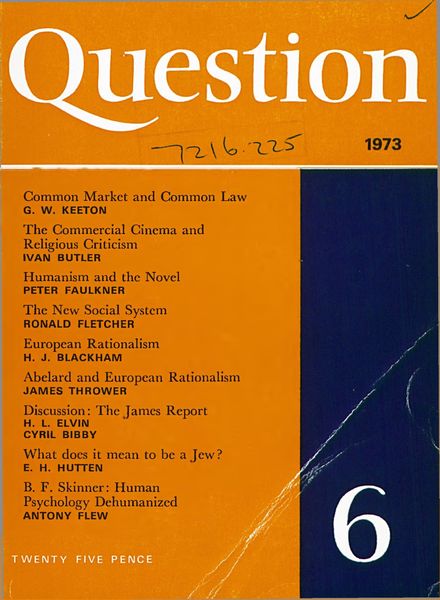 New Humanist – Question, January 1973