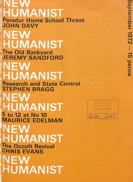 New Humanist – September 1972
