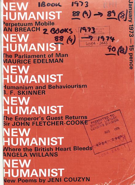 New Humanist – January 1973
