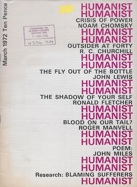 New Humanist – The Humanist, March 1972