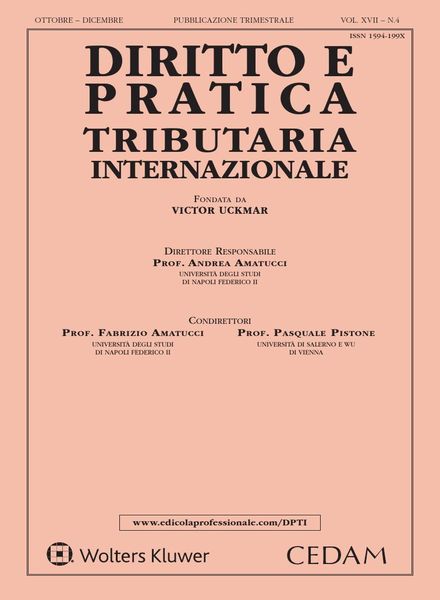 Diritto e pratica tributaria internazionale – Aprile 2020