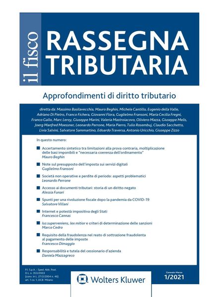 Rassegna Tributaria – Gennaio 2021