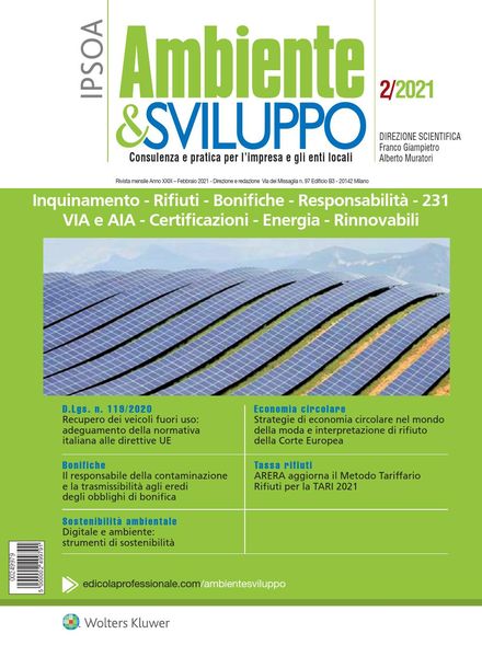 Ambiente & sviluppo – Febbraio 2021
