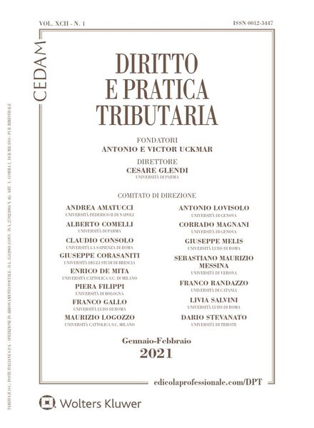Diritto e Pratica Tributaria – Gennaio 2021