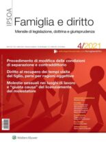 Famiglia e Diritto – Aprile 2021