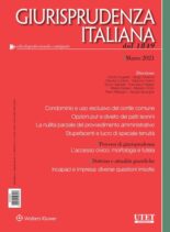 Giurisprudenza Italiana – Marzo 2021
