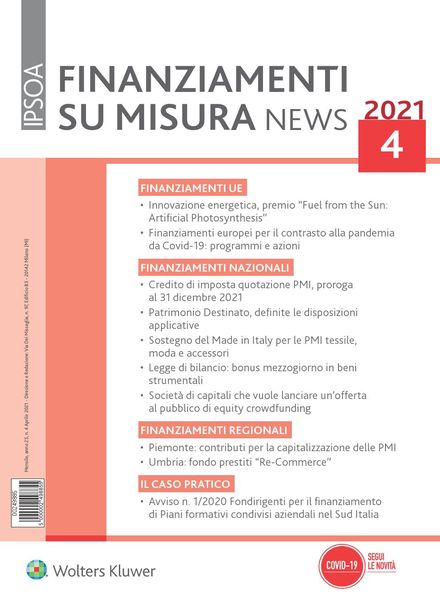 Finanziamenti su misura news – Aprile 2021