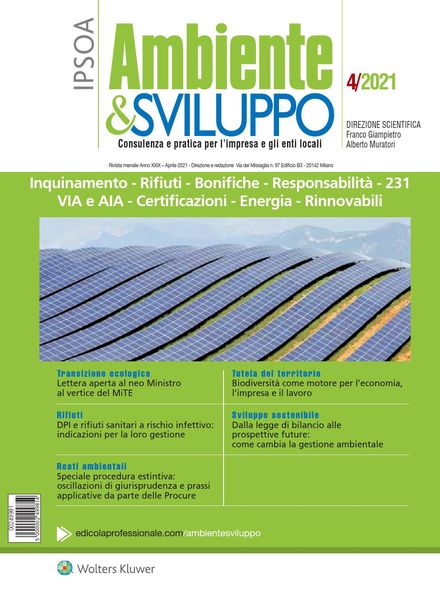 Ambiente & sviluppo – Aprile 2021