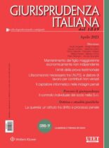 Giurisprudenza Italiana – Aprile 2021