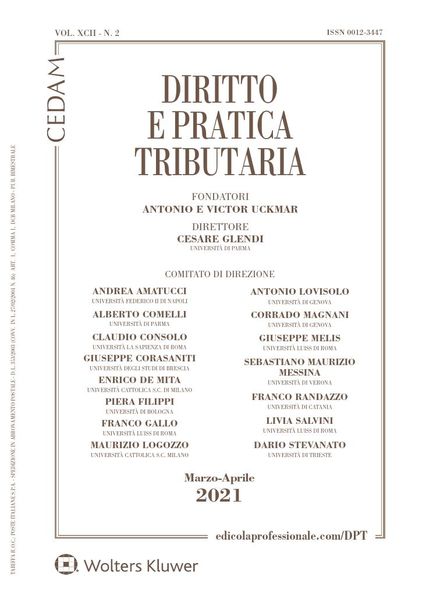 Diritto e Pratica Tributaria – Aprile 2021