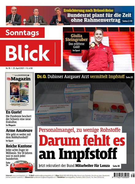 SonntagsBlick – 25 April 2021
