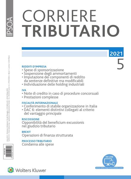 Corriere Tributario – Maggio 2021
