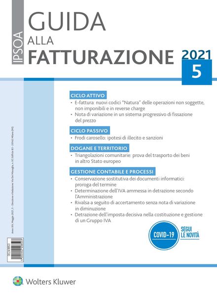 Guida alla Fatturazione – Maggio 2021