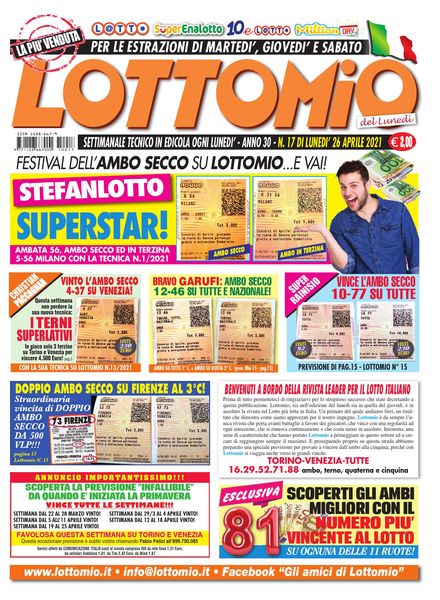 Lottomio del Lunedi – 26 Aprile 2021