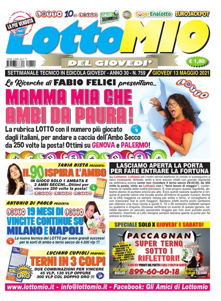 Lottomio del Giovedi – 13 Maggio 2021