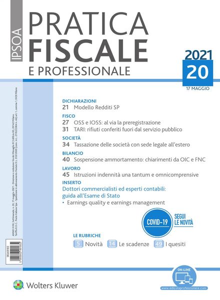 Pratica Fiscale e Professionale – 17 Maggio 2021