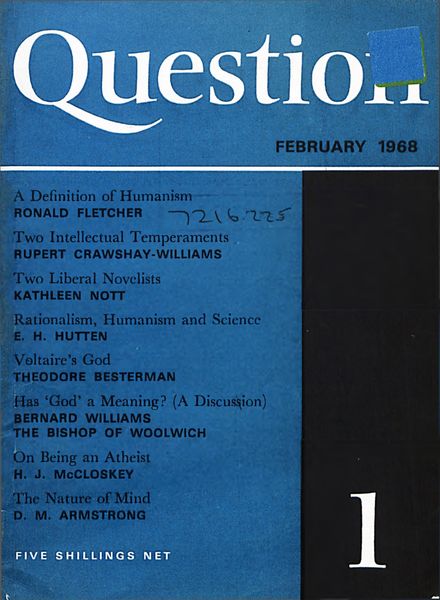 New Humanist – Question, February 1968