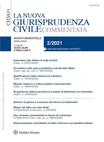 La Nuova Giurisprudenza Civile Commentata – Marzo-Aprile 2021