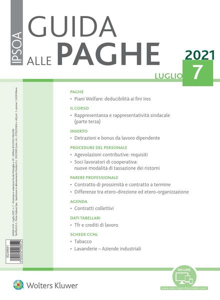Guida alle paghe – Luglio 2021