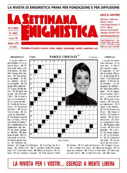 La Settimana Enigmistica – 27 Maggio 2021