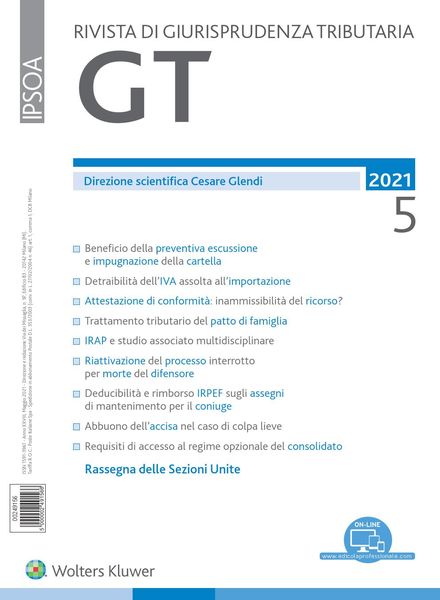 GT Rivista di Giurisprudenza Tributaria – Maggio 2021